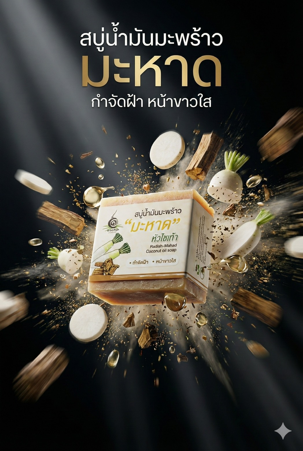 สบู่น้ำมันมะพร้าวมะหาด หัวไชเท้า