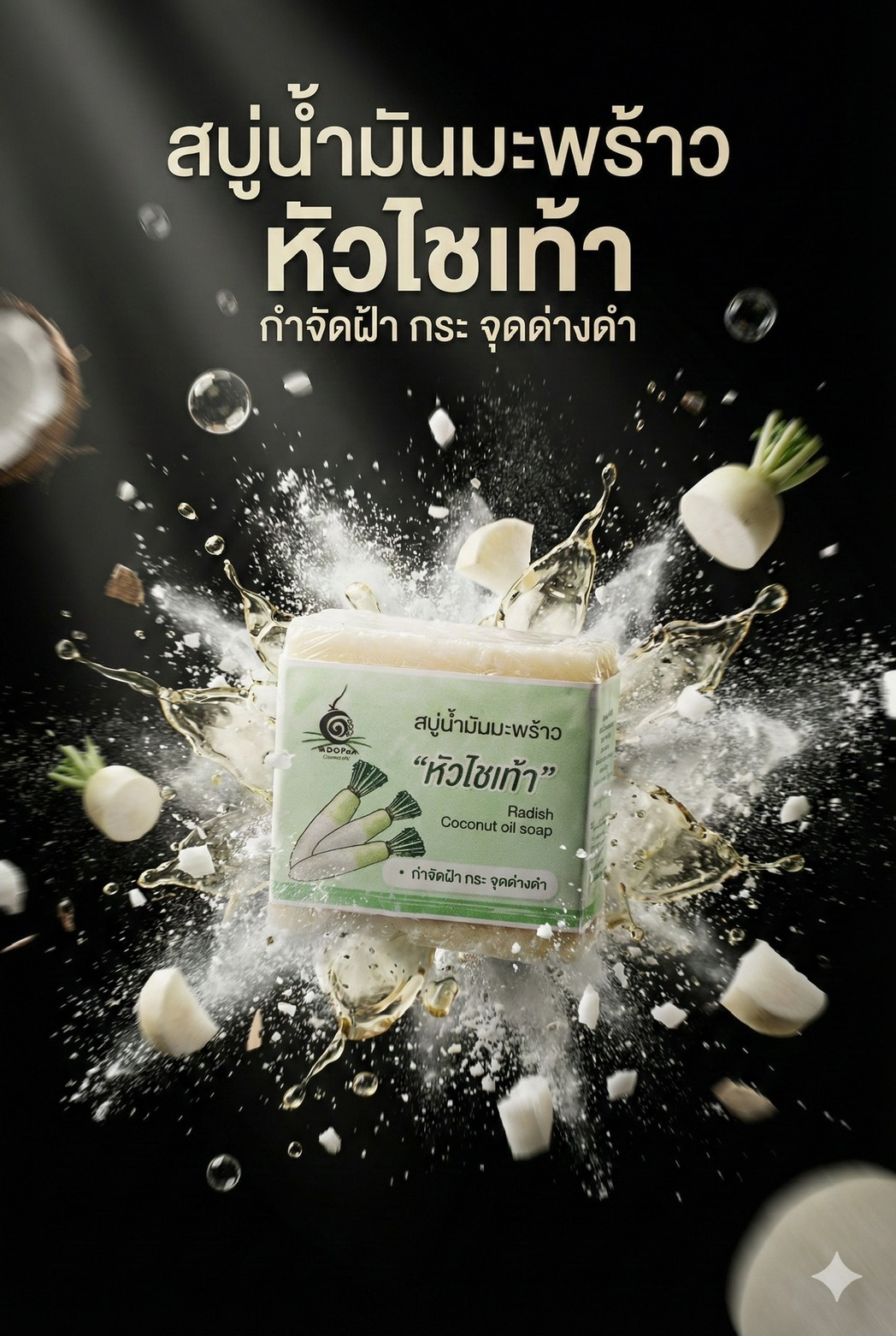สบู่น้ำมันมะพร้าวหัวไชเท้า