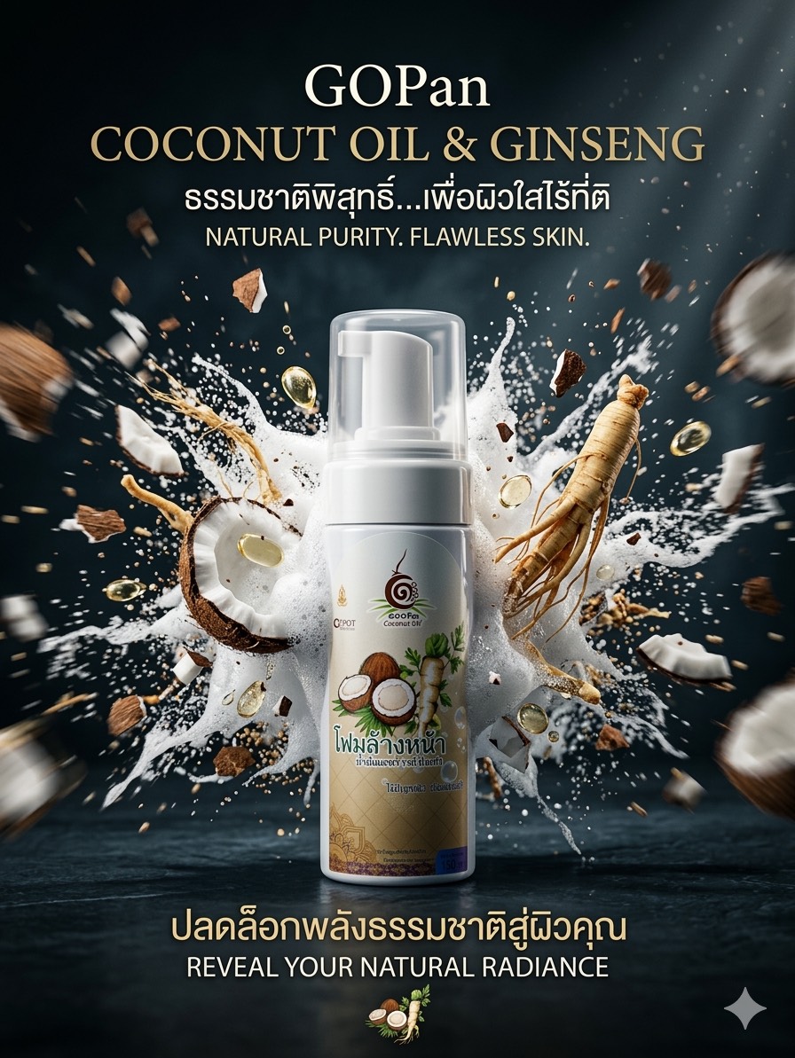 โฟมล้างหน้า น้ำมันมะพร้าวหัวไชเท้า